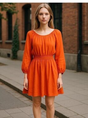 J Crew Palermo linen smocked waist dress. Size medium.